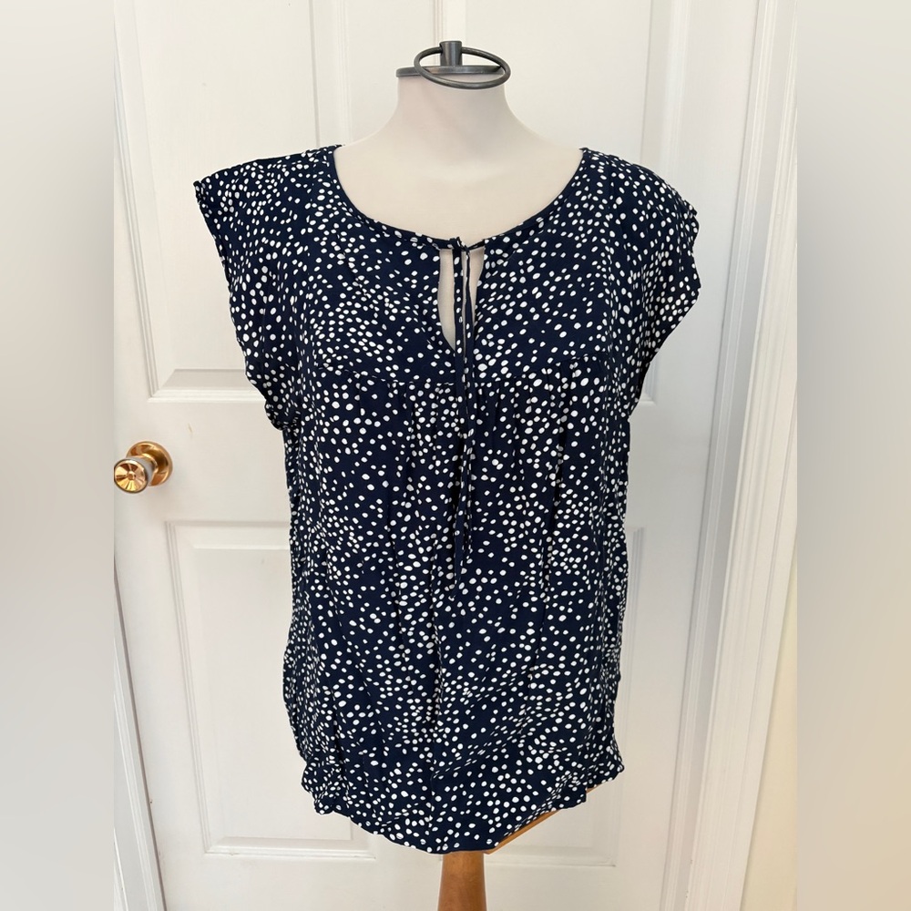 GAP Navy and White Dotted Blouse
